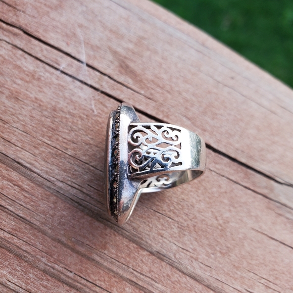 Vintage Abalone Sterling Silver Ring (Size 5 1/2) - Picture 6 of 10